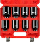 Wett 1/2" Drive Deep Large Impact Socket Set, 8-piece Spindle One Size, Black. Fixed Price $53.99.
