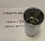 Craftsman 15mm X 3/8" Deep Socket 6 Point Cmmt 44432 Free Usa Shipping. Fixed Price $9.98.