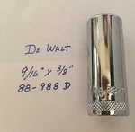 Dewalt 9/16" X 3/8" Dr Deep Polished Chrome Socket 88-988d 6pt Free Shipping. Fixed Price $9.96.
