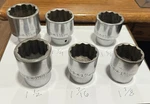3/4 Drive 12 Point S-k Sk Sockets Lot 47160 47156 47152 47148 47146. Fixed Price $50.00.