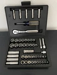 Vtg Craftsman 1/4" & 3/8" Drive 51pc Sae Metric Socket Set + Ratchet Usa. Fixed Price $99.99.