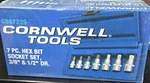 Cornwell Cbs723s 7 Piece Sae Hex Bit Socket Set 3/8 & 1/2 Drive New. Fixed Price $89.95.