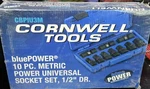 Cornwell Cbpiu3m - 10 Piece 1/2" Dr Bluepower Metric Power Universal Socket Set. Fixed Price $299.95.