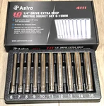 Astro 10pc Extra Deep (4.5" Long) Metric Socket Set 6-15mm, 1/4" Drive #4111. Fixed Price $116.24.