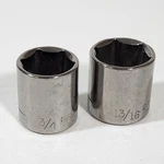 Craftsman Sockets Lot Of 2 3/8 Drive 6 Point 3/4 13/16 G2 43007 43008 Usa Made. Fixed Price $10.99.