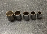 Craftsman Usa -vv- 44332 44334 44336 44337 44338 12-point Sockets Lot Of 5. Fixed Price $19.67.