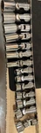 Snap-on 14piece 3/8 Drive 6 Point Sae Deep&shallow Swivel Sockets 206fsa &207fsu. Fixed Price $229.00.