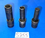 Snap-on Tools 3 Piece 1/2 Drive Sae. Swivel Impact Deep Sockets 9/16, 5/8, 3/4. Fixed Price $145.00.