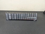 #bo802 Mac Tools 14pc Sxdm146brpt Metric Deep Non-slip Set 6pt 3/8" Drive. Fixed Price $199.95.