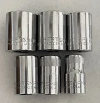Vtg. Craftsman Set Of 6 G Series 12 Point 1/2 Drive Metric Socket 13mm-22mm. Fixed Price $34.90.