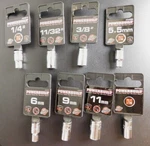 New, 6 Pt, 1/4" Dr, Shallow, Powerbuilt Sockets Or Hex Bit Adapter, Various Sz. Fixed Price $9.00.