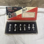 Rare Vtg Snap-on 206afs 6 Pc 3/8 Drive Point Shallow Flex Socket Set Flexocket. Fixed Price $249.99.