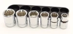 Kobalt 3/8" Drive 5/8 9/16 1/2 7/16 3/8 5/16" Shallow 12 Point Socket Sae Chrome. Fixed Price $26.23.