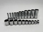 Snap-on 21pc 3/8 Drive Sae 6 Point Socket Set Deep & Shallow Usa. Fixed Price $199.00.