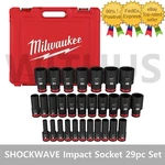 Milwaukee 49-66-7015 Shockwave 1/2" Drive Metric Deep 6 Point Socket Set 29pc=. Fixed Price $242.17.