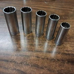 Qty 5 Snap On Deep 3/8 Drive 12 Pt. 5/8 - 7/8 Sf281 Sf261 Sf241 Sf221 Sf201. Fixed Price $49.95.