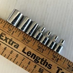Husky 6 Point 1/4" Drive Shallow Polished Chrome Socket Set Of 1/2" To 5/32". Fixed Price $17.24.