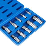 10pc Xzn Triple Square Spline Bit Socket Set 12 Point Tamper Proof Mm W/case. Fixed Price $15.97.