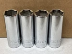 Lot Of 4 Proto 5024h 3/8" Drive Deep Socket 3/4" Sae 6 Point Usa Made New J5024h. Fixed Price $23.08.