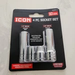 Icon 4pc 10mm Socket Set 1/4" & 3/8" Drive Shallow Deep Each #. Fixed Price $9.00.