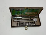 Vintage Herbrand 10pc 3/8" Drive Sae Socket Set Ratchet Extension Spark Plug Usa. Fixed Price $30.00.