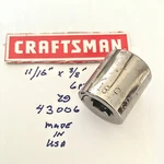 Craftsman 11/16" X 3/8" Dr Standard Shallow Socket 6 Pt G2 43006 Made In Usa. Fixed Price $9.96.
