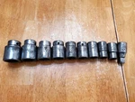 Mac Tools 1/2" Drive 1/2"-1" 6pt Shallow Impact Sockets 2" Extension Lot Of 10. Fixed Price $88.00.