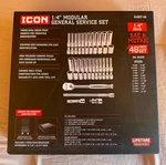 Icon 1/4 In. Drive Modular General Service Socket Set S1set-48 70311 - New!. Fixed Price $99.95.