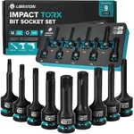 Libraton Impact Torx Bit Socket Set, 1/2" Drive, S2 Steel, 9pcs Star B.... Fixed Price $55.76.