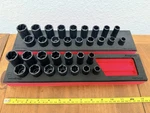 Snap-on Tools Usa 3/8" Drive Extractor Sae Metric Twist Impact Socket Foam Set. Fixed Price $750.00.