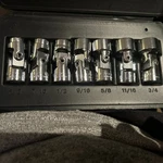 Craftsman 43812 7 Pc 3/8 Dr. Sae 12 Ptflexible Socket Set & Plastic Case -v- Usa. Fixed Price $75.00.