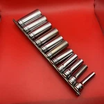 Snap-on Sfs081-sfs281 11pc Sae 6pt 3/8" Drive 1/4"-7/8" Deepwell Socket Set. Fixed Price $114.99.