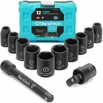 Duratech 1/2" Dr Impact Socket Set 12pc Sae Sockets Swivel Adapter Extension Bar. Fixed Price $30.99.