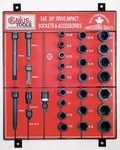 Genius Tools 30 Piece 3/4" Dr. Sae Impact Socket & Accessory Display Board - .... Fixed Price $541.66.