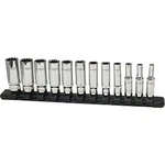 12pc 1/4" Dr Metric Deep Spline Socket Set 99812 Platinum Tech Metal Silver. Fixed Price $50.80.