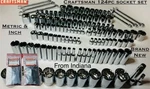 Craftsman 164 Pc 1/4 3/8 1/2 Dr Sae Metric Mm 6pt 12pt Wrench Socket Tool Set. Fixed Price $144.00.