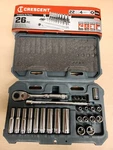 Crescent 26 Piece 1/4"drive 6 Point Standard&deep Sae Mechanics Tool Set- Csws2c. Fixed Price $35.57.
