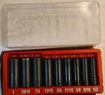 Snap-on 9 Pc. 1/2" Drive 6 Pt. Sae Flank Deep Impact Socket Set 309simya. Fixed Price $195.00.