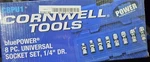 Cornwell Cbpu1 8pc 1/4 Drive Bluepower Sae Universal Socket Set 6pt -9/16. Fixed Price $159.95.