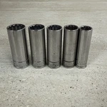 Set Of 5 Blue Point Snap On Deep Sockets M3819,17,16,15 + 3812 1/2. Fixed Price $50.00.