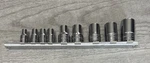 Used Snap-on Torx Fastener Sockets 1/4" & 3/8" Drive Tle50-tle80 Fle100-fle180. Fixed Price $68.88.