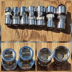 Vntg S-k Tools 3/8" Dr Sae 7pc. Universal Swivel Flex Socket Set 4607 Sk Usa Exc. Fixed Price $94.99.
