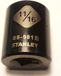 Stanley 11/16" X 3/8" Standard Socket 88-981b 6 Pt Black Chrome Free Shipping. Fixed Price $9.96.
