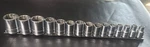 Vintage Armstrong 15pc 1/2 Dr Chrome Metric Socket Set Std 10mm - 32mm W/ Rail. Fixed Price $102.00.