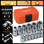 13-piece E-torx Socket Set, 6-point Star Design, E4-e20, 1/4 & 3/8 Drive, Cr-v. Fixed Price $28.79.