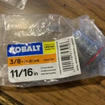 Kobalt 337799, 11/16in. 3/8 Drive 6pt Sae Socket-red Stripe-store Packaging. Fixed Price $3.25.