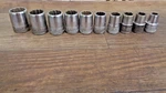 Vintage S-k Socket Set 1/2" Drive 40114,16,18,19,,20,22,24,26,28,30 -10 Sockets. Fixed Price $57.50.