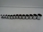 Snap On Tw 121 - Tw381 1-3/16 Shallow Chrome 14pc Sae Socket Set 1/2 Drive 6 Pt. Fixed Price $249.99.