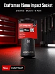 New* Craftsman 3/8 Drive Shallow 19mm Impact Socket 6 Point Cmmt. Fixed Price $13.99.
