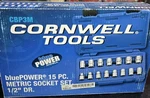 Cornwell Cbp3m - 15 Piece 1/2 Dr Bluepower Metric Socket Set, 6pt. Fixed Price $189.95.